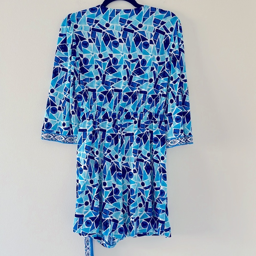NWT London Times womens Casual Mini Romper Short Summer Style Faux Wrap Rompers - Picture 7 of 7